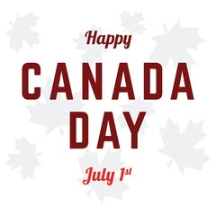 Happy canada day july 1st, canada day card illustration, banner, poster design for social media or corporate eps10 vector file