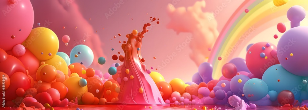 Poster 4. illustrate a magical and whimsical adventure unfolding in a 3d visualization, featuring an enchan