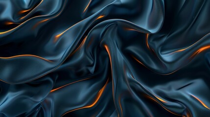 Obraz premium Abstract Blue and Orange Silk Drapery