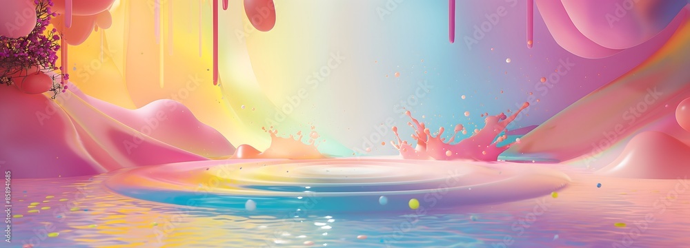 Poster 4. illustrate a magical and whimsical adventure unfolding in a 3d visualization, featuring an enchan