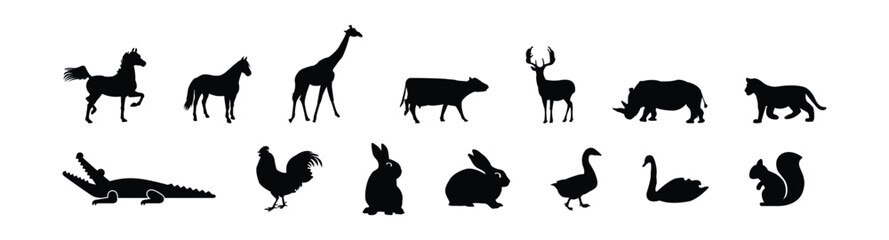 Farm Animal Silhouette collec...