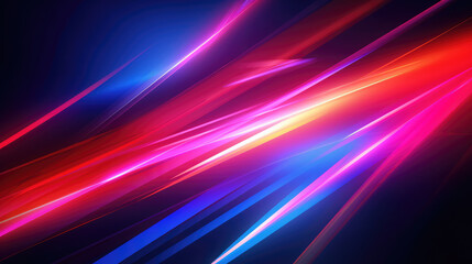 Fototapeta premium Abstract speed glowing light bold colors background banner illustration - Speedy motion blur creating flashy pattern of straight lines for web banner and wallpaper design, Generative AI