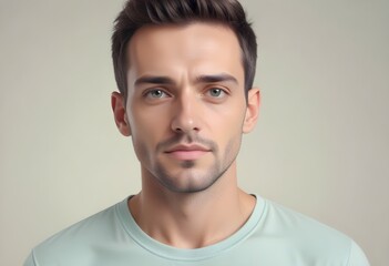 Fototapeta premium Positive man on clean background