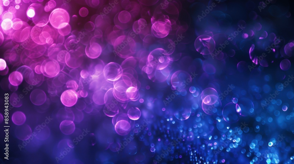 Leinwandbilder a purple and blue background with many small circles. the circles are of different sizes and colors.