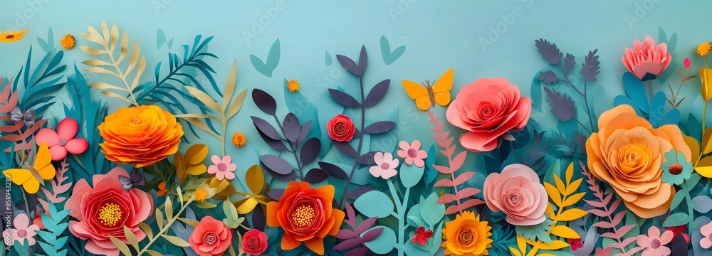 Aufkleber 4. craft a delightful visual composition featuring a paper cut-out object set against a backdrop of 