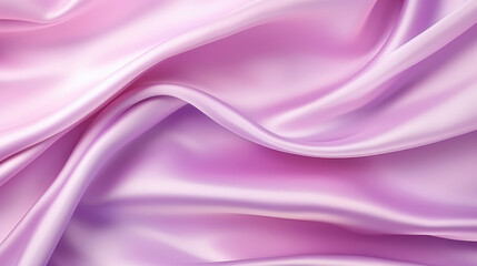 Fototapeta premium Soft pastel purple shiny satin silk swirl wave background banner - Abstract textile fabric material, backdrop texture for product display or text, Generative AI