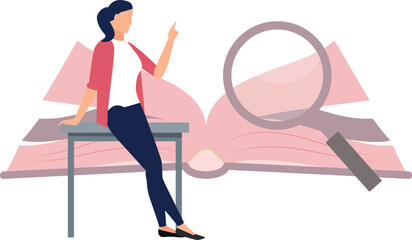 The girl is looking for books.