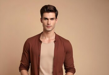Obraz premium Positive man on clean background