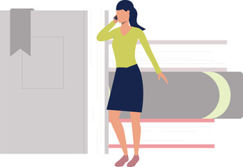 The girl is talking on the mobile phone.