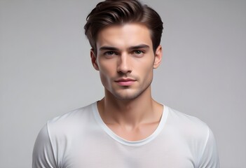Obraz premium Positive man on clean background
