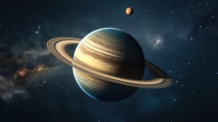 View from space to the Galaxies, stars, comet, asteroid, meteorite, nebula, Saturn