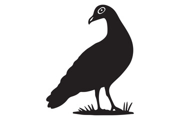 Hand-drawn animal silhouette vector isolated on a white background