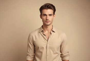 Obraz premium Positive man on clean background