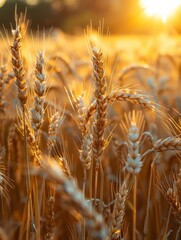 Fototapeta premium Weizenähren im Sonnenlicht, Wheat Ears in Sunlight