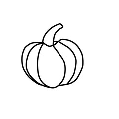 Handdrawn pumpkin outline