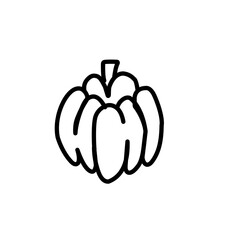 Handdrawn pumpkin outline