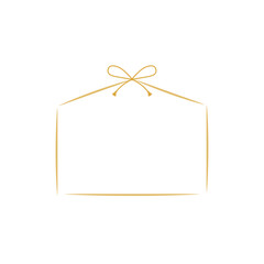 黄色絵馬形線フレーム_和風_単品