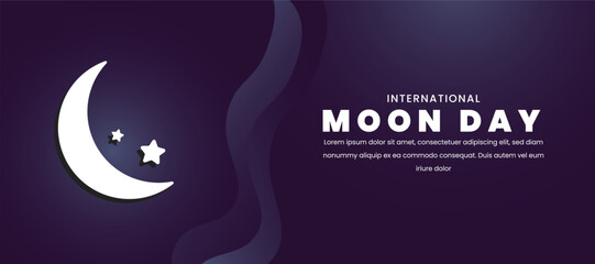 International moon day vector illustration