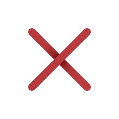 Red cross Icon. Cancel icon. Close icon vector.