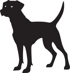 Majestic Silhouette of a Dog Against a Vibrant Sunset Sky