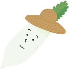 귀여운 흰 무 캐릭터