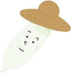 귀여운 흰 무 캐릭터