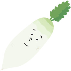 귀여운 흰 무 캐릭터