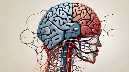 An illustration of the human brain using a neural network