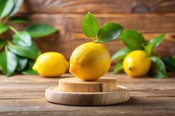 Background lemon podium product fruit