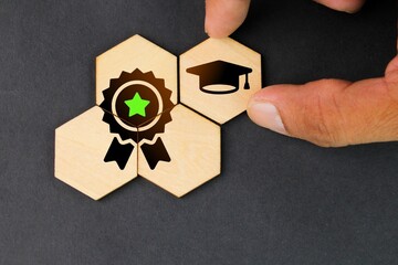 certification. qualifications, certificates and graduate icons. the concept of academic...