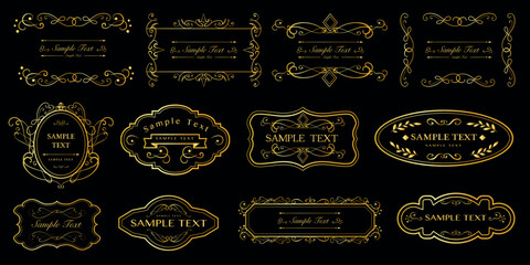 Luxury borders and frames. Old ornate labels, antique luxury vintage, sale sticker or invitation card..eps