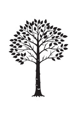 Fototapeta premium Birch silhouette design vector art AI Generated 