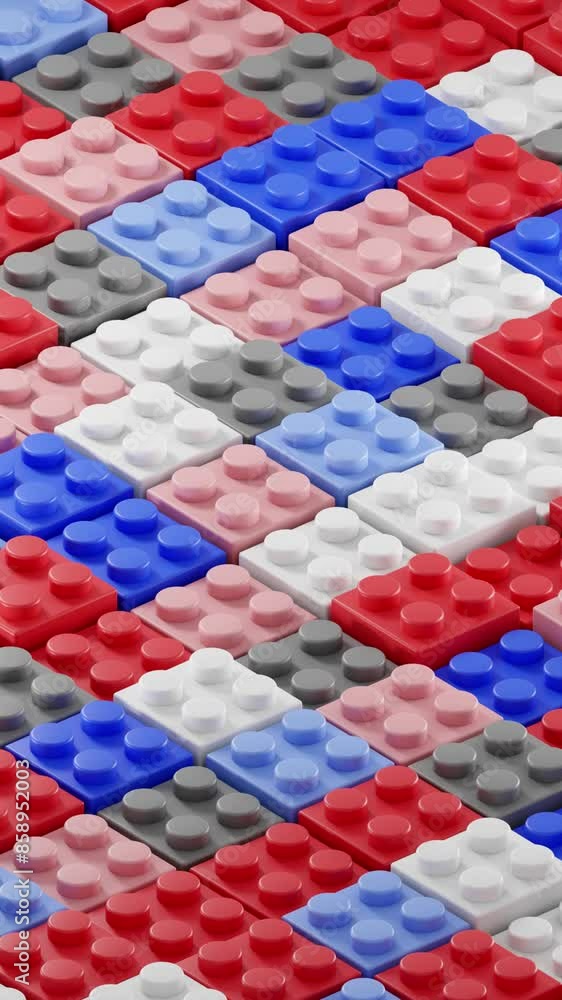 Poster colored block geometric background, motion design 3d render looping animation