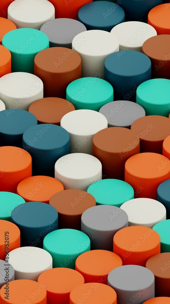 Aufkleber colored geometric background, motion design 3d render looping animation