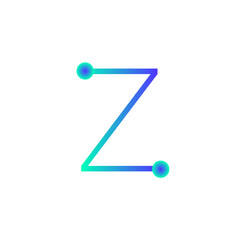 z alphabet tech logo gradient vector eps