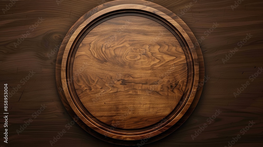 Poster circular wooden frame with empty space for text