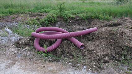 PVC pipes for the construction of homes in a developable area.