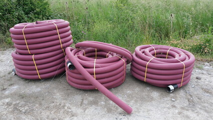 PVC pipes for the construction of homes in a developable area.