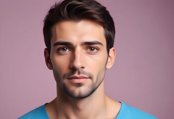 Obraz premium Positive man on clean background