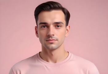 Fototapeta premium Positive man on clean background
