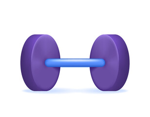dumbbell illustration. weight lifting equipment used for weight training. gym, fitness, sport. icon or symbol. minimalist 3d concept design. graphic elements