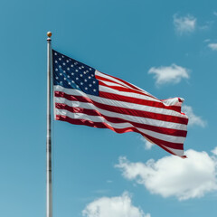 American Independence Day celebration. flags, fireworks, people Happy.