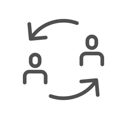 Team work related icon outline and linear vector.	
