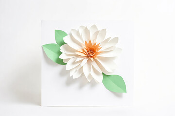 Paper Flower on White Background