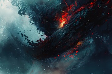 Fototapeta premium Abstract Art with Swirling Colors and Dynamic Strokes