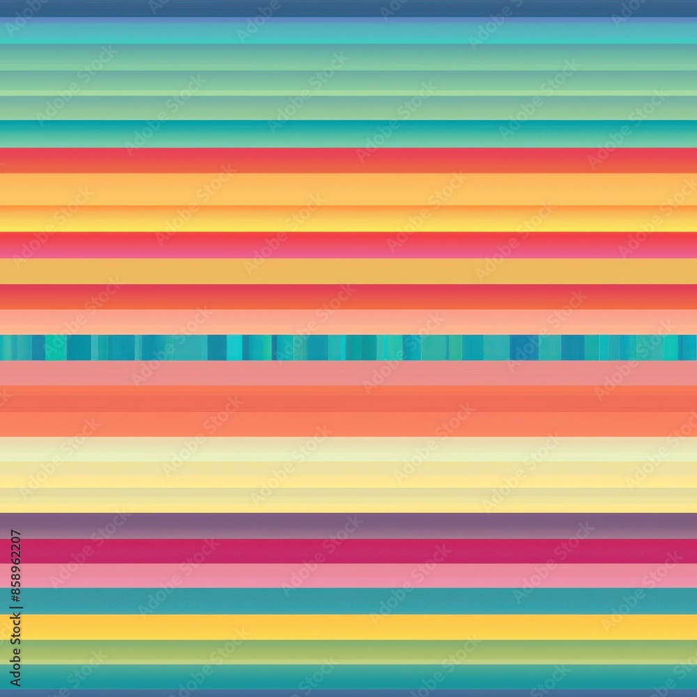 Aufkleber An abstract digital artwork featuring a pattern of horizontal stripes in a variety of bright, vibrant colors. The stripes are evenly spaced and arranged in a repeating pattern. The colors include shad