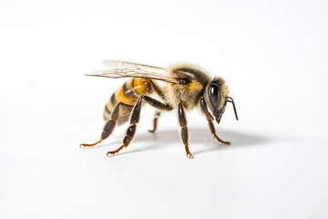 Honey Bee Isolated on White Background