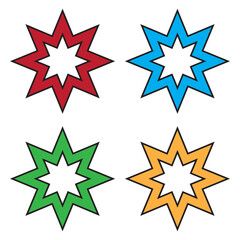 bahai line icon in white and black colors. bahai flat vector icon from bahai collection for web, mobile apps and ui.