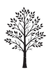 Obraz premium Birch silhouette design vector art AI Generated 
