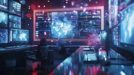 Obraz premium A virtual desk setup with lightningfast connections ideal for those needing to stream highdefinition video calls.